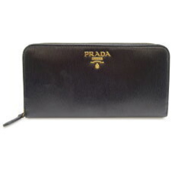 Prada Long Zip Leather Saffiano Black Men Wallet Nero - Picture 1 of 8